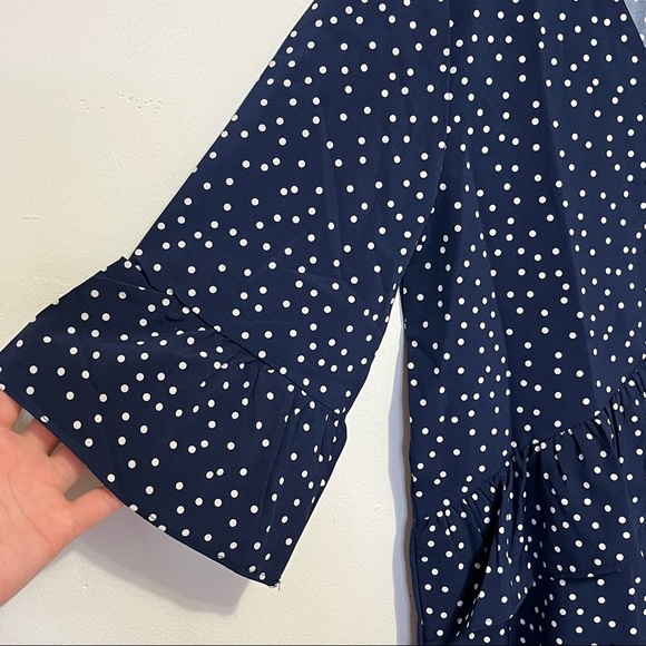 NWT Blue and White Polka Dot Ruffle Dress Women Size Small - Picture 5 of 14